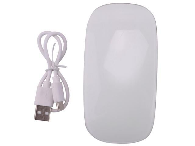 Bluetooth Wireless Magic Mouse Silent Rechargeable Computer Mouse Slim Ergonomic PC Mice for Mac book(White)