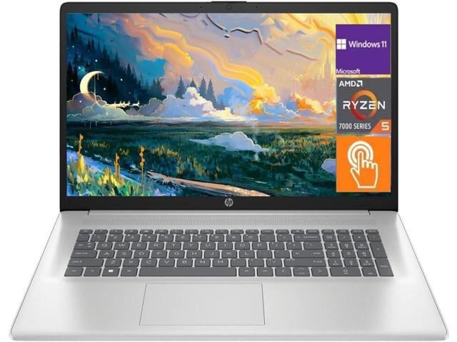 HP 17.3 HD+ Touch Laptop,AMD Ryzen 5 7530U(Beats i7,Up to 4.5GHz),AMD Radeon Graphics,Webcam,WiFi,32 GB RAM,1 TB SSD,Win 11 Pro