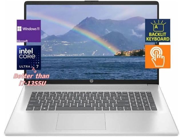 HP 17.3' HD+ Touch Business Laptop - Intel Core Ultra 7 255U((up to 5.2 GHz) - Backlit Keyboard - 64 GB RAM,4 TB PCIe SSD - Win 11 Pro
