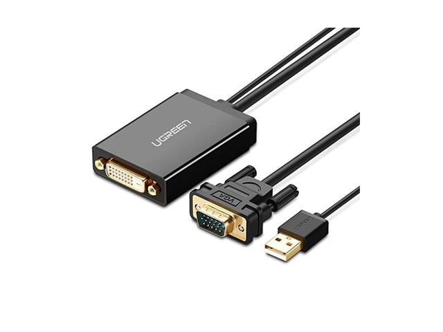 UGREEN 50cm MM119 1080P Full HD VGA to DVI (24+1) Male to Female Adapter Cable for Computer/PC/Laptop HDTV Projector DVD Graphics Card and More VGA...