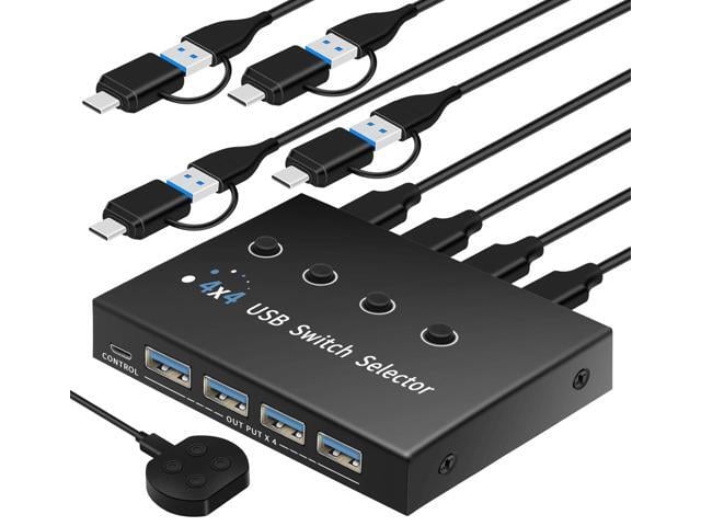 usb switch 3 computers 4 computers,usb switcher 2 computers share keyboard mouse switch, USB 3.0 switch USB-A & C cable usb c switch selector,usb km..