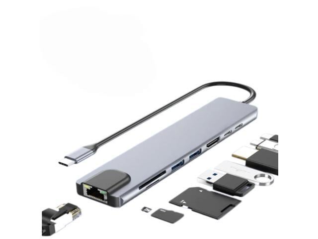 Usb 7/8 In 1 Type C 3 1 To 4k HdTV Hub Adapter With Sd Tf Rj45 Card Reader Pd FastCharge For Type-C Laptop Notebook Computer
