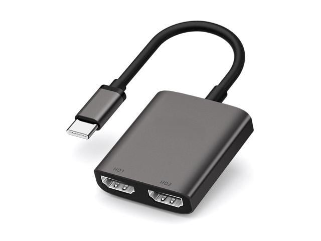 2 Port USB C Hub to Dual Video Output 4K 60HZ Dual Screen Expansion Type C Docking Station For Laptop Mobile Phone PC Projector