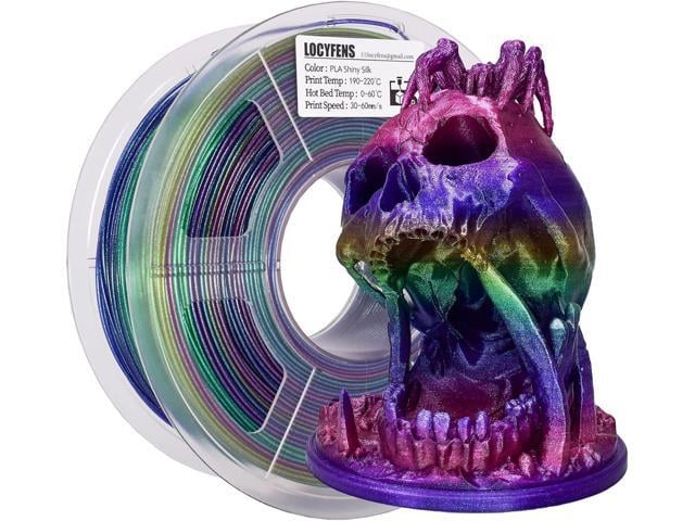 Rainbow PLA Filament 1.75mm, 3D Printer Filament Multicolor PLA Filament, Color Change Shiny PLA Filament 1.75mm, 3D Printing Filament 1kg/2.2lb
