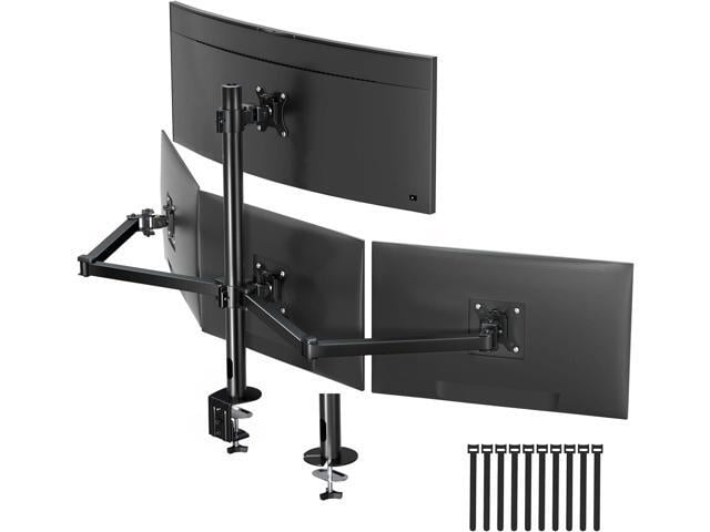 Quad Monitor Mount for 17-32 Inches - Fully Adjustable Heavy Duty 4 Monitor Arm Desk Mount, Max Load 22lbs per Screen, Clamp/Grommet, VESA 75/100...