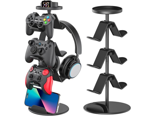 Game Controller Stand Headphone Holder, Multi Adjustable Game Controller Headset Hanger for All Universal Gaming PC Accessories, Xbox PS4 PS5...