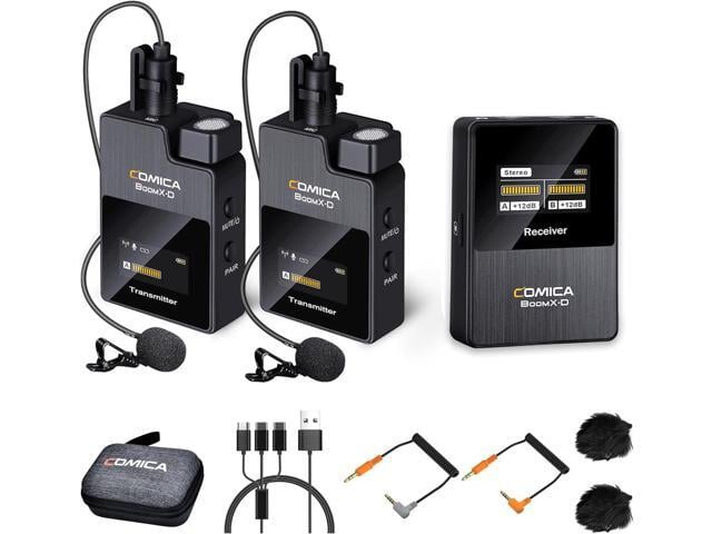 comica BoomX-D2 - Wireless Microphone System for Cameras, Camcorders, Smartphones, Laptops, Compact Wireless Lavalier Lapel Microphone with...
