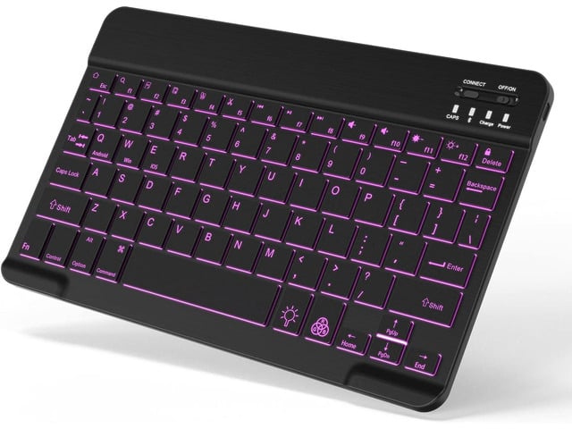 Samsung Backlit Bluetooth Keyboard Small Portable Wireless Keyboard Rechargeable Illuminated for Android Samsung Tablet Cell Phone Smartphone iPad A16 11th...
