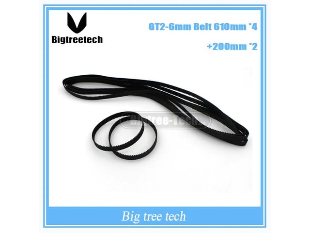 For 3D Printer part Ultimaker2 UM2 synchronous belt closed loop rubber 4*GT2-6mm Belt 610mm 2*200mm 3D0100*4+3D0101*2