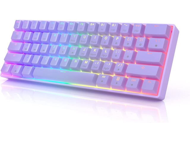 HK GAMING GK61 Mechanical Gaming Keyboard - 61 Keys Multi Color RGB Illuminated LED Backlit Wired Programmable for PC/Mac Gamer (Gateron Optical...