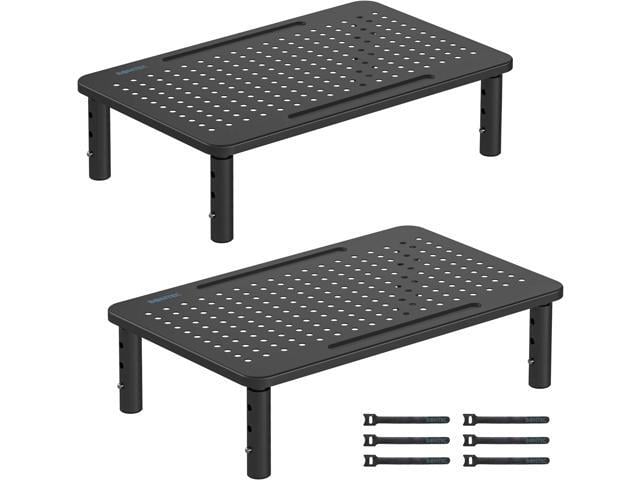 BONTEC 2 Pack 3 Height Adjustable Monitor Stand Riser with Pen Holder, Ergonomic Metal Laptop Stand with Cable Management, Desktop Stand for...