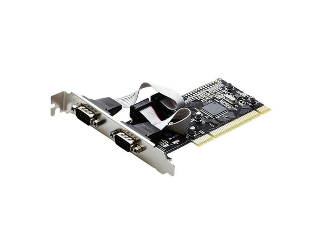 PCI to 2 Ports RS232 Serial Port COM DB9 9Pin Serial Card Expansion Controller Adapter Chipset ASIX/AX9865 for Desktop Computer