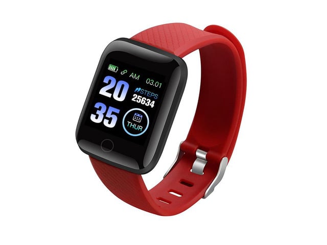 Smart Watch Men Women Blood Pressure Monitor Fitness Tracker Bracelcet D13 Sport Smartwatch For IOS Android Smart Clock Red