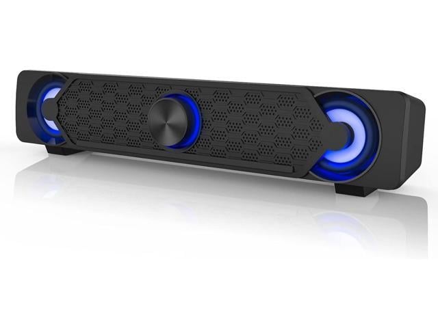 Smalody Small Computer Speakers for Desktop Gaming Monitor, PC Speakers for Desktop Monitor, Computer Speaker Wired USB Powered, Mini Soundbar with...