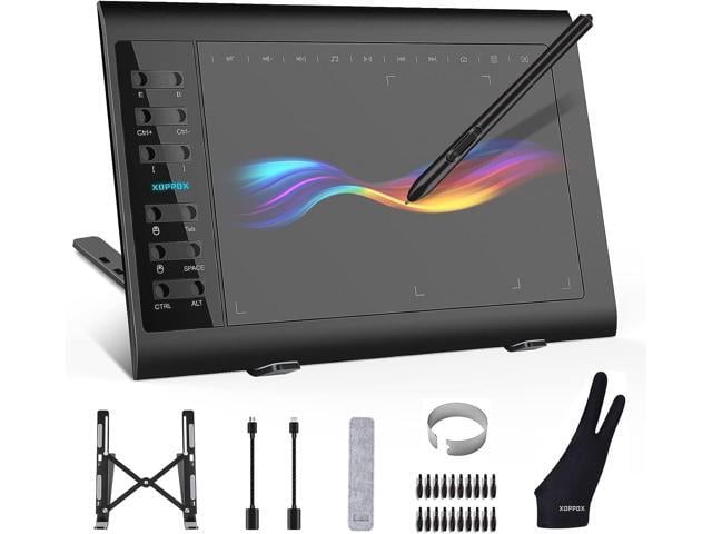 XOPPOX Graphics Drawing Tablet 10 x 6 Inch Large Active Area with 8192 Levels Battery-Free Pen and 12 Hot Keys, Compatible with PC/Mac/Android OS...