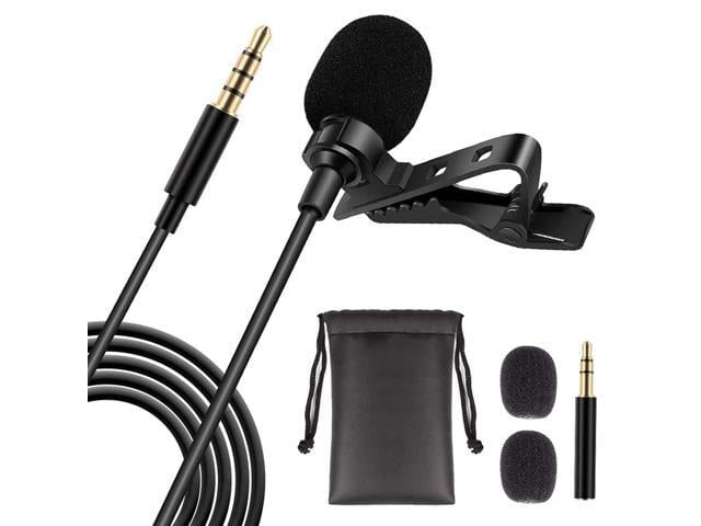 5 Core Professional Omnidirectional Lavalier Microphone 3.5mm Clip-On Lapel Mic for Smartphone DSLR Camera PC Interview Video Camcorders Audio...