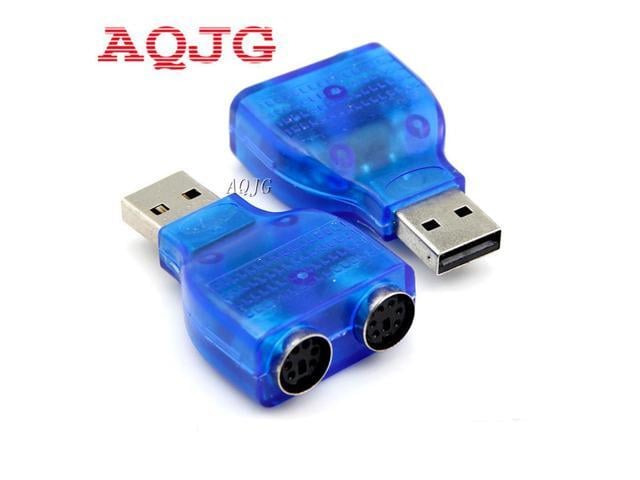 USB TO PS2 PS/2 Adapter Keyboard Mouse to USB Converter Adapter Adaptor Connector for Computer Laptop Usb2.0 Blue AQJG