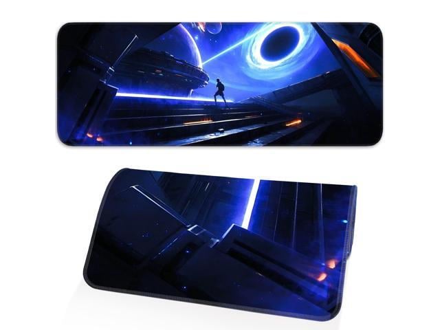 KEHIPI Mouse Pad, Non-Slip Rubber Bottom, Stitched Edge Gaming Mouse Pad for Home, Office, Gaming, 31.5 x 11.8 Inch Large Desk Mat, Desktop Protector
