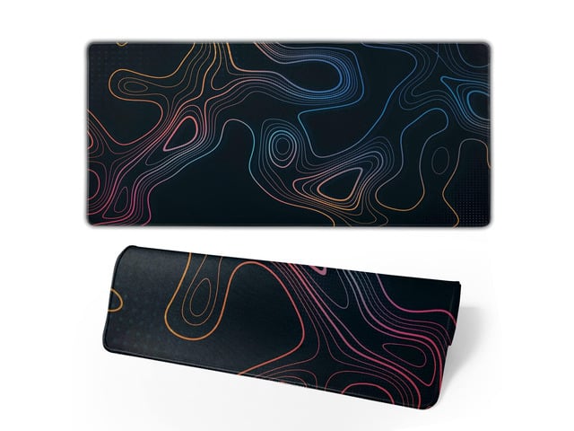 KEHIPI Topographic Contour Map XL Mouse Pad 31.5 x 11.8 Inch Gaming Mousepad Extended Large Mousepad with Nonslip Rubber Base Stitched Edges Laptop...