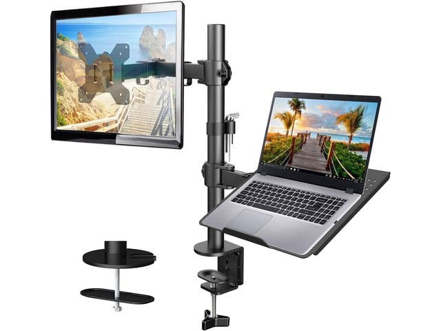 KEHIPI Laptop Monitor Mount,Single Monitor Desk Mount Holds 32 inch,Laptop Notebook Desk Mount Stand fits up to 17 inch,Fully Adjustable Weight up...
