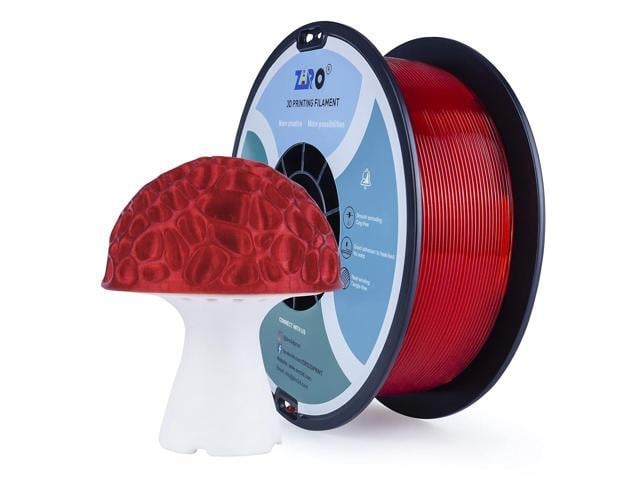 ZIRO PLA Filament 1.75mm, Transparent Red 3D Printer Filament, Bright Pure Color Semi-Transparent Spool, Dimensional Accuracy +/- 0.03mm, Clear PLA...