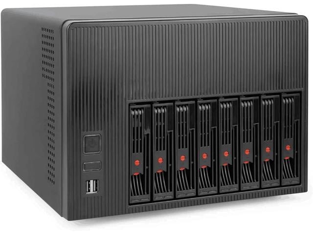 K7 8 Bay NAS Case, Computer Enclosures Compatible Micro-ATX Mini-ITX Motherboard, 3 x Fans, 8 x 2.5/3.5' Tray, Network Attached Storage Server for...