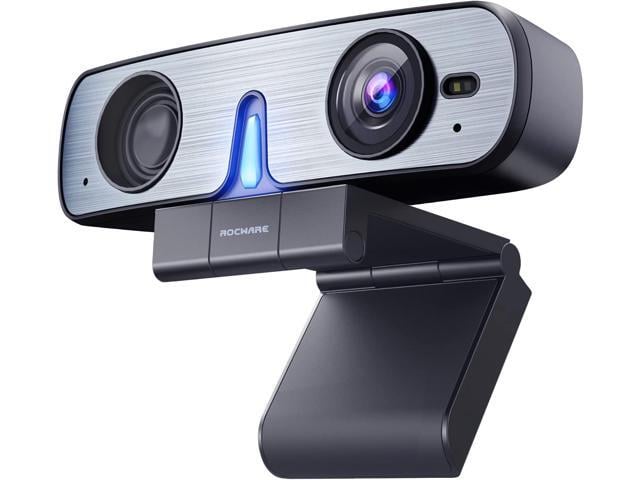 RC08 2K Webcam with Speaker, Webcam for PC, HD Web Cam with Noise Reduction Mic/Harman Speaker/4X Eptz/Privacy Cover/0.2S Auto-Focus/Low...