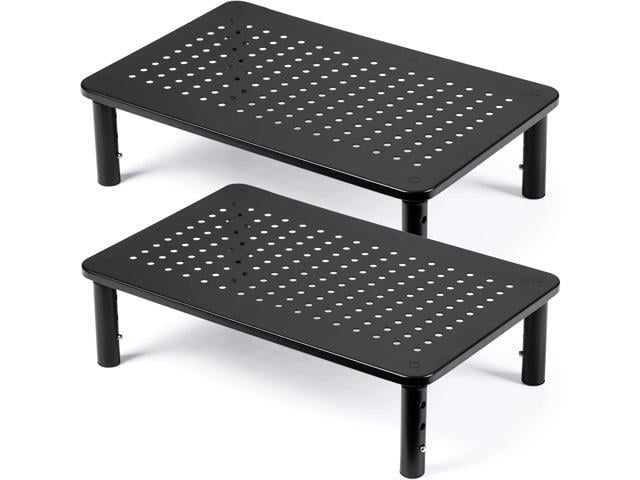 DOLALIKE 2 Pack Desktop Riser, 3 Height Adjustable Monitor stands for 2 Monitors, PC, Computer, Printer, iMac, Desktop Monitor Stand with...