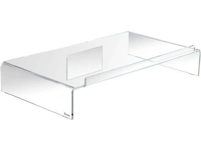 Kantek Acrylic Computer Monitor Stand with Keyboard Storage, Holds up to 50 Pounds, 21.25' x 11.9' x 3.4', Clear