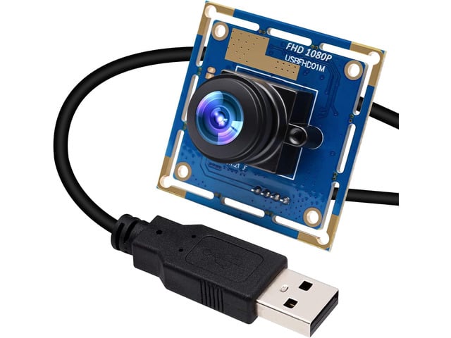 ELP USB Fisheye Camera - 180 Degree 1080P Wide Angle Webcam, High Speed 100FPS/480P, 60FPS/720P, 30FPS/1080P, Mini Lightburn Camera for Laser,...
