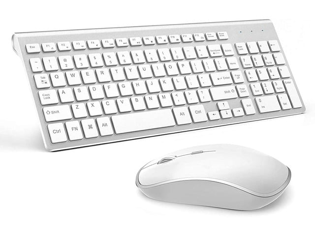 J JOYACCESS Wireless Keyboard and Mouse, Slim Wireless Keyboard Mouse with Numeric Keypad Compatible with iMac Mac PC Laptop Tablet Computer...