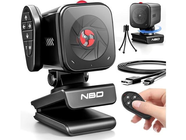 NBD 2K Webcam for PC & Laptop, Autofocus Computer Camera with Remote Control, 2 AI-Noise Canceling Microphones, Stereo Mics, Adjustable Field of...