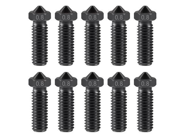 10PCS Volcano Nozzle 0.8MM,M6 Hardened Steel Printed Head for J-Head Hotend Extruder Parts,Compatible Artillery/Sidewinder 3D Printer