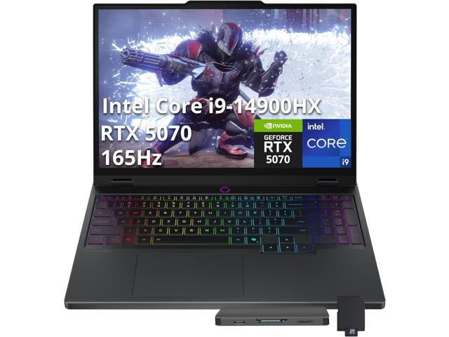 Lenovo Legion 5 15.1' WQXGA 165Hz Gaming Laptop, Intel i9 14900HX, 16GB DDR5, 1TB PCIe SSD, NVIDIA GeForce RTX 5070, 24-Zone RGB Backlit Keyboard,...