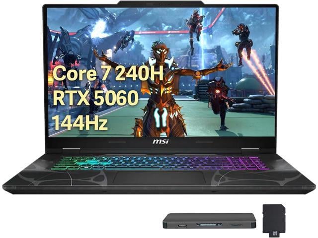 MSI Cyborg 15.6' 144Hz FHD Gaming Laptop, Intel Core 7-240H, 32GB RAM,2TB Storage (1TB SSD+1TB Docking Station), NVIDIA GeForce RTX 5060, Backlit...