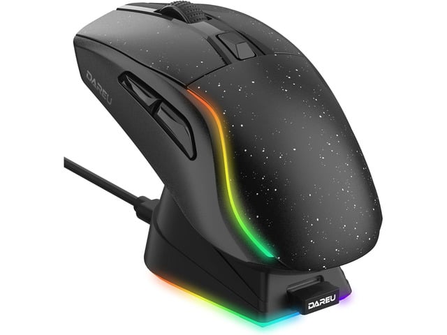 DAREU A950 Wireless Gaming Mouse with RGB Charging Dock,88g Lightweight Programmable Tri-Mode Wireless Mouse Gaming, Up to 12K DPI,1000Hz,120Hrs...
