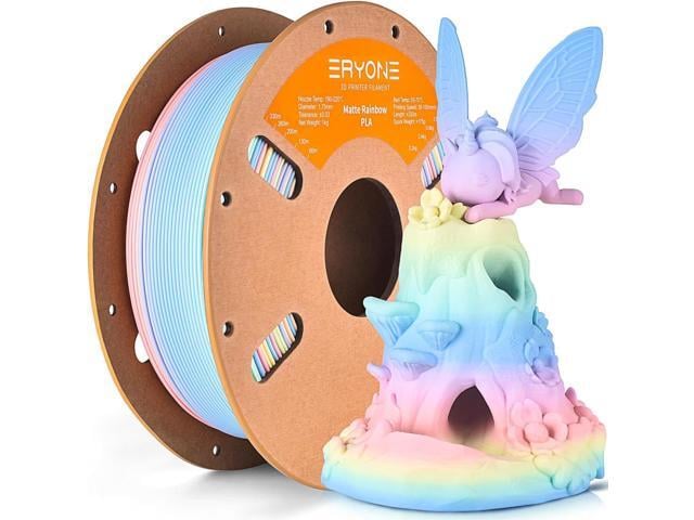 ERYONE Matte Rainbow 3D Printer PLA Filament 1.75 +/- 0.03mm, Matte Muticolor Filament PLA 1KG(2.2LBS) Spool, Macaron Rainbow