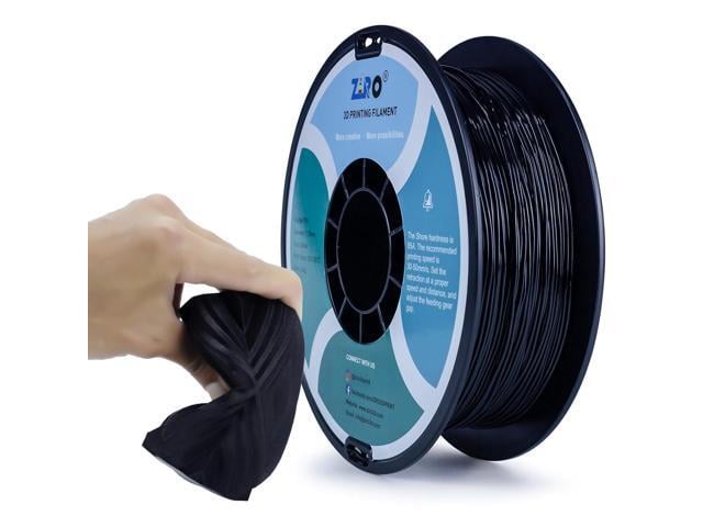 ZIRO TPU Filament 1.75mm 3D Printer Filament, Shore 95A Hardness TPU, Flexible Soft Material, 0.8KG/1.8lbs Spool, Fit Most FDM 3D Printers, Black