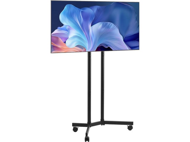 VEVOR Rolling TV Stand, Mobile TV Cart for 32-65 Inch Screens, Height Adjustable, Portable Monitor Stand with Wheels Holds up to 88 lbs for Living...