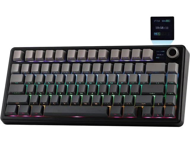 EPOMAKER X Aula F75 MAX Wireless Mechanical Keyboard with TFT Screen and Knob, Gasket Gaming Keyboard in 75% Layout, Hot Swappable, RGB Backlight,...