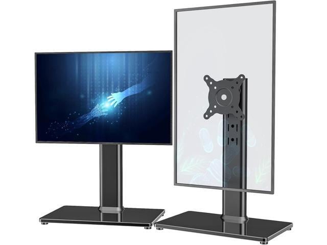 Hemudu 2 Pack Single LCD Computer Monitor Free-Standing Desk Stand Riser for 13 inch to 32 inch Screen with Swivel, Height Adjustable, Rotation,...