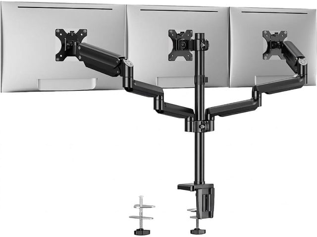 ErGear Triple Monitor Mount for 13-27 inch Screens, Triple Monitor Arms with USB