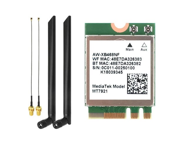 MT7921 6 2.4G 5G Gigabit Network Card Desktop Computer Laptop Built-In Wireless Network Card With External Antenna