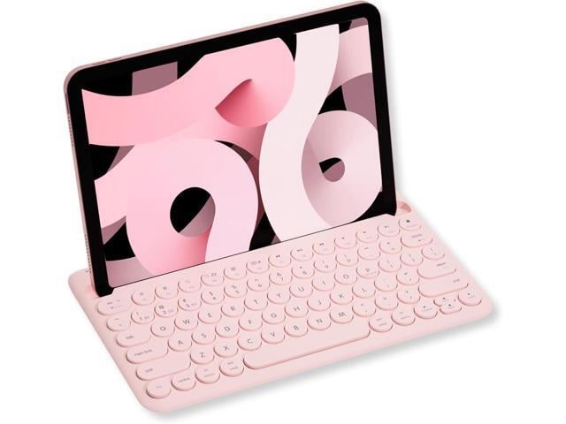 Macally Bluetooth Keyboard for iPad Wireless Keyboard for Tablet, iPhone (Multi-Device, Built-in Stand, Rechargeable) Easy to Use and Cute Portable