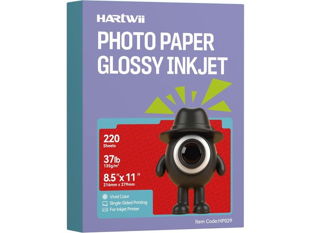 220 Sheets Thin Glossy Photo Paper 8.5x11 Inches 37lbs 135Gsm for Inkjet Printers with Dye Ink Ideal for Brochure Paper, Flyers Paper Custom Chip...