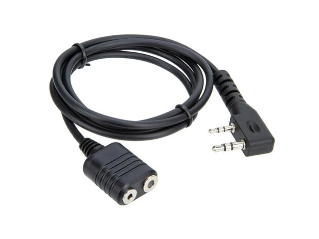 1m Walkie Talkie Extension Core 2-Pin K Type Microphone Headset Mic Cable Replacement Ham Radio Accessory for Baofeng UV-5R 888S