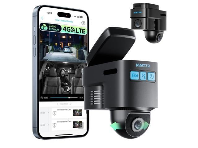 4G LTE Wireless Dash Cam Front and Inside,Remote Live View Car Security Camera, Dual Dashcam with Radar Sentry Parking Monitor, Anti-Theft GPS...