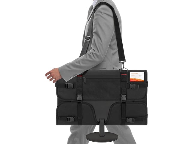 24 Inch Monitor Travel Protective Carrying Bag, Dust Cover with Velvet Padded Lining & Adjustable Shoulder Strap for LCD Monitors