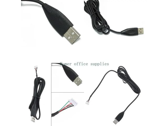2m Mouse Lines Replacement Durable PVC USB Mouse Cable for MX518 MX510 MX500 MX310 G1 G400S Gaming Mouse Black