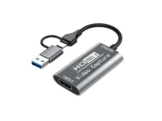 2 in 1 Video Capture Card with HDMI 4K to Type C USB 3.0 Audio Video Converter Computer Laptop phone Monitoring Adapter